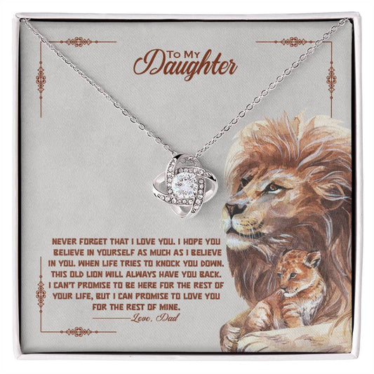 To My Beautiful Daughter, I Promise To Love You For The Rest Of My Life - Love Knot Necklace