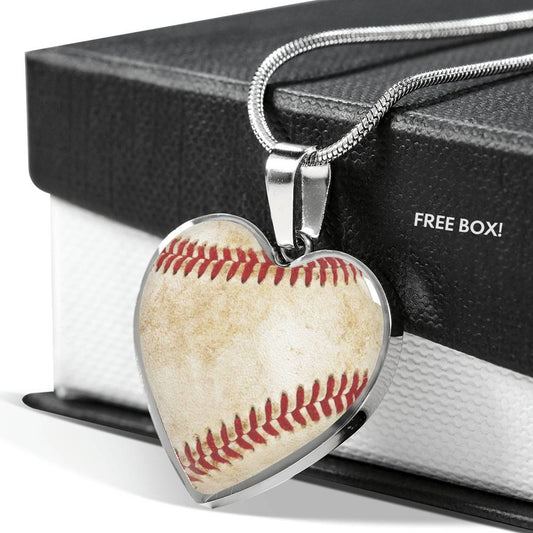 Baseball - Heart Necklace
