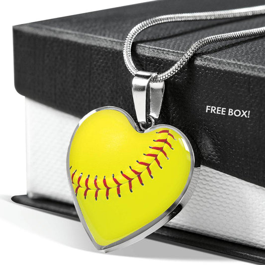 Softball - Heart Necklace
