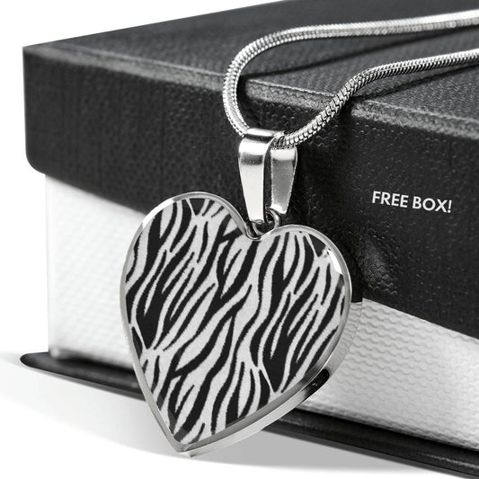 Zebra Mascot - Heart Necklace