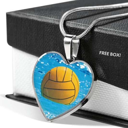 Water Polo - Ball in Pool - Heart Necklace