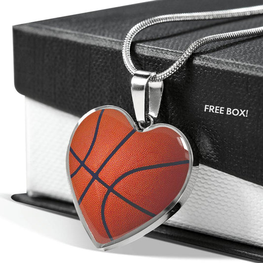 Basketball - Heart Necklace