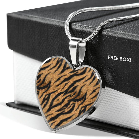 Tiger Mascot -  Heart Necklace