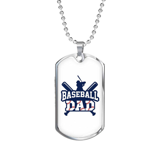 Baseball Dad - Dog Tag Necklace