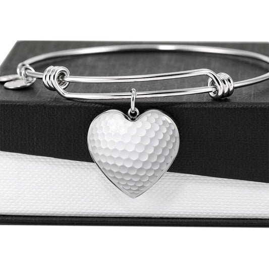 Golf  - Heart Bangle Bracelet