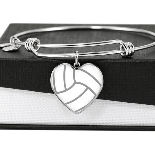 Volleyball - Heart Bangle Bracelet