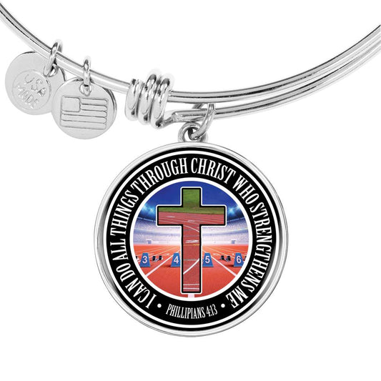 Track - I Can Do All Things Through Christ  - Circle Bangle Bracelet