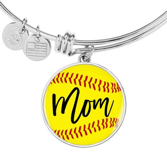Softball Mom - Circle Bangle Bracelet