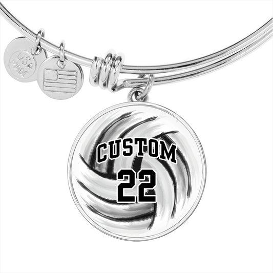 Volleyball  - Circle Bracelet - Customize with Player Name and Number