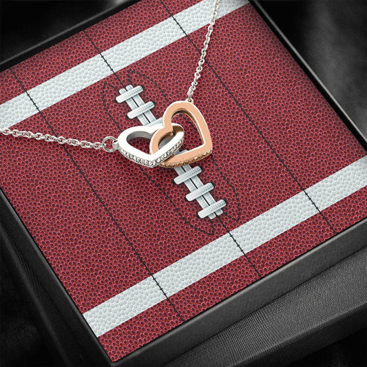 Two Hearts Interlocked - Necklace - Football Card