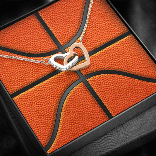 Two Hearts Interlocked - Necklace - Basketball Card