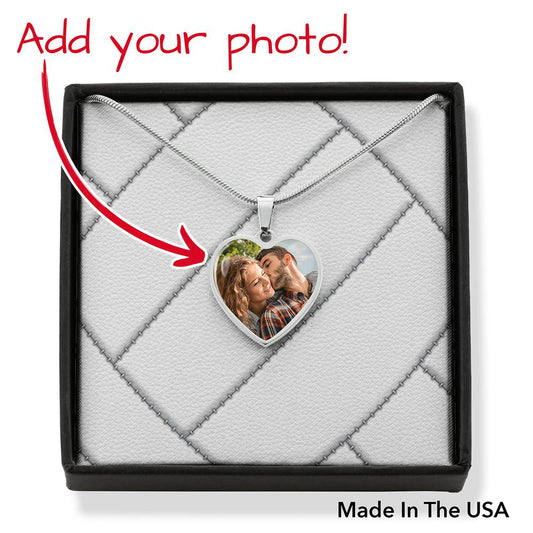 Custom Photo - Heart Necklace - Volleyball Card
