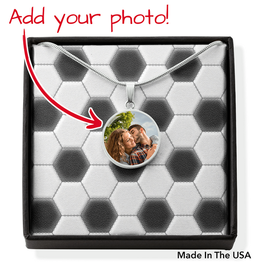 Custom Photo - Circle Necklace - Soccer