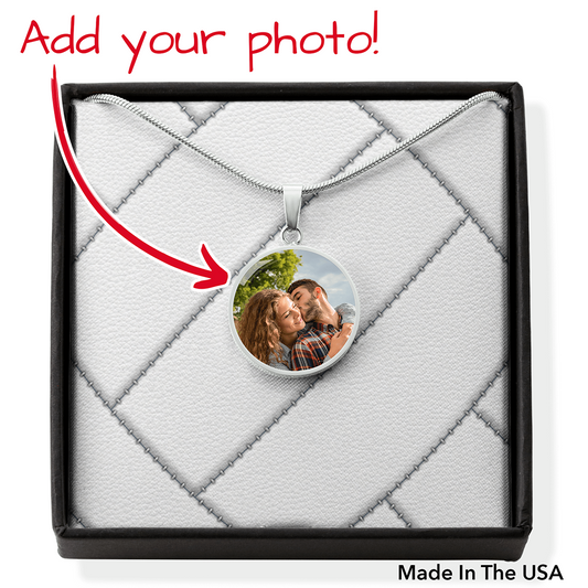 Custom Photo - Circle Necklace - Volleybal