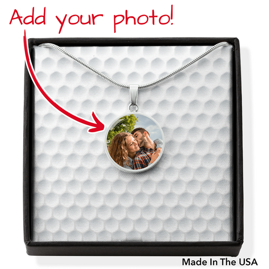 Custom Photo - Circle Necklace - Golf